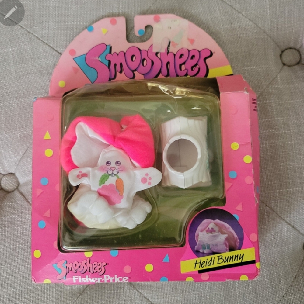 SMOOSHEES Heidi Bunny Rabbit Log 1980' Vintage Retro Stuffed Animal Toy